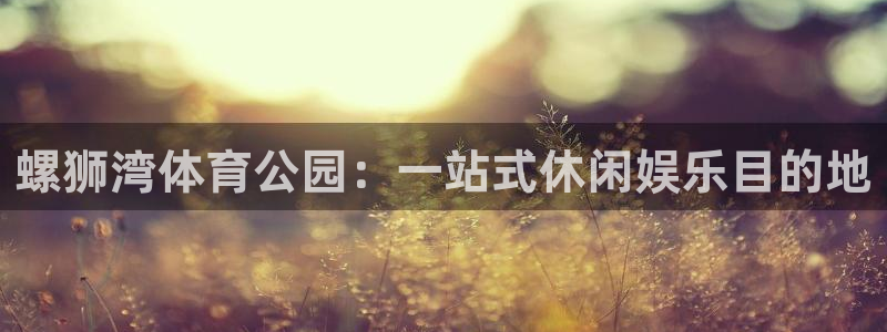 意昂3登录：螺狮湾体育公园：一站式休闲娱乐目的地